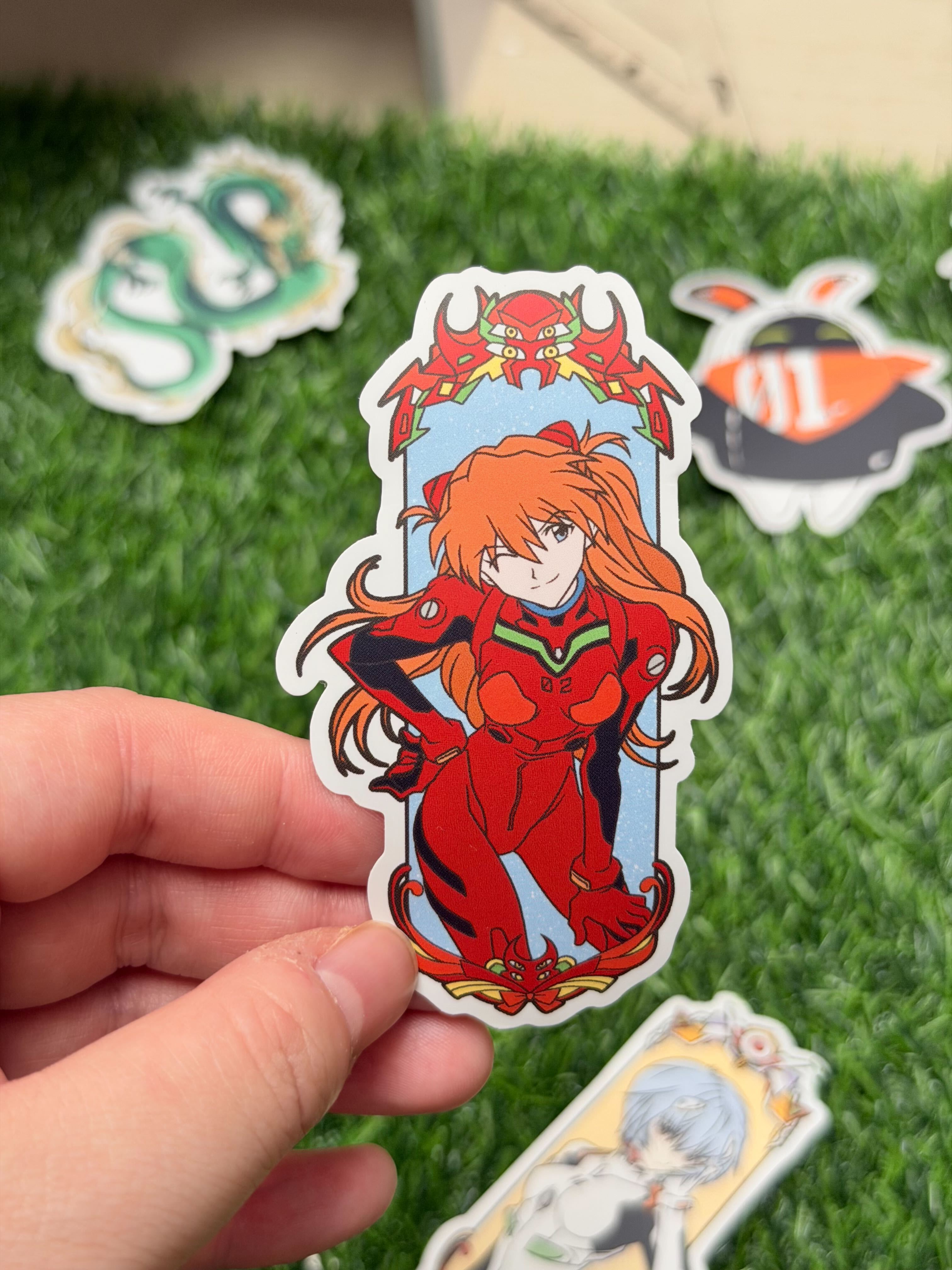 Neon Genesis Evangelion Matte Vinyl Stickers | Asuka Langley Soryu & Rei Ayanami