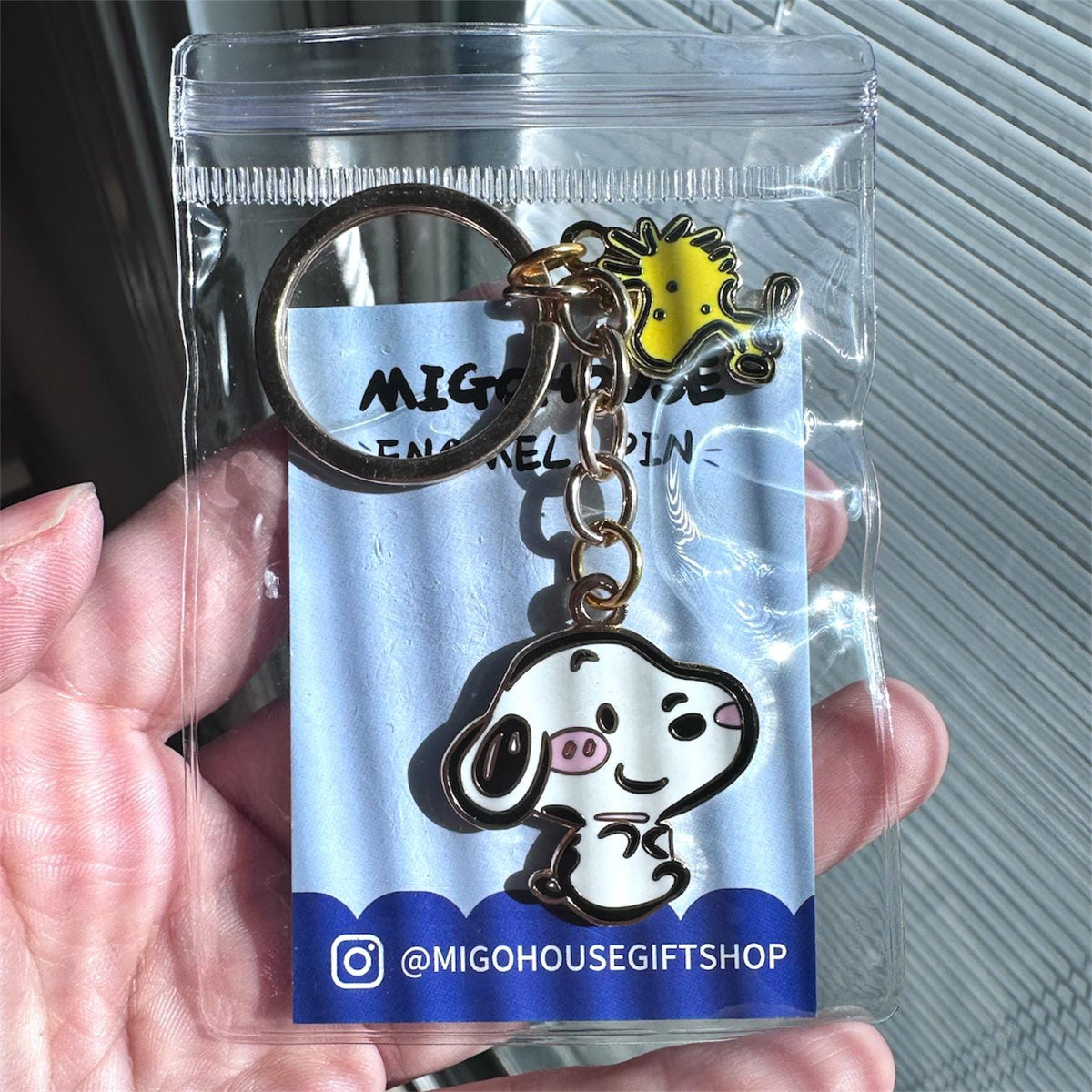 snoopy and Woodstock Enamel keychain