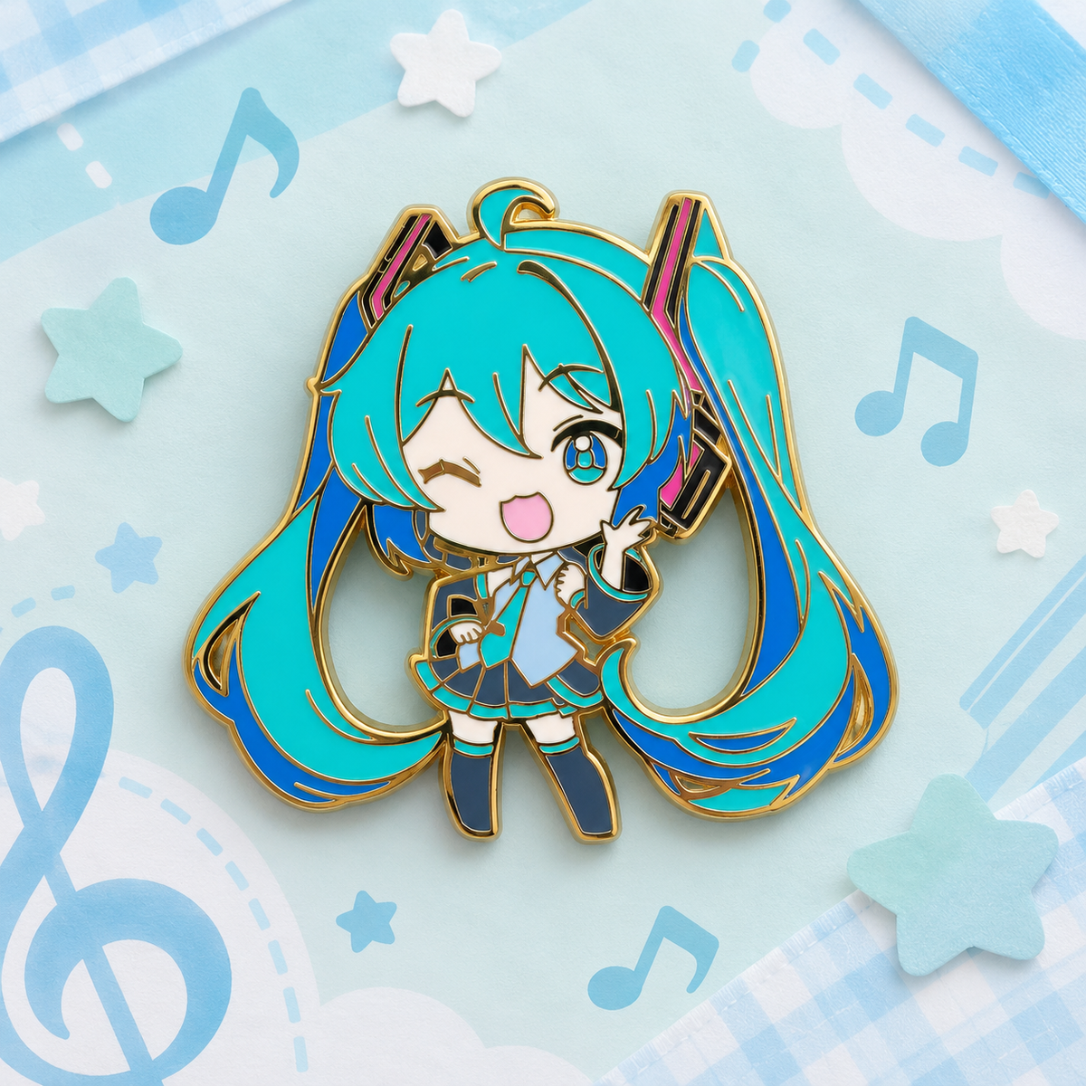 Chibi Hatsune Miku Hard Enamel Pin | Virtual Vocalist