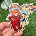Neon Genesis Evangelion Matte Vinyl Stickers | Asuka Langley Soryu & Rei Ayanami