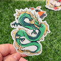 Green Dragon Matte Vinyl Sticker | Fantasy Dragon Waterproof Decal