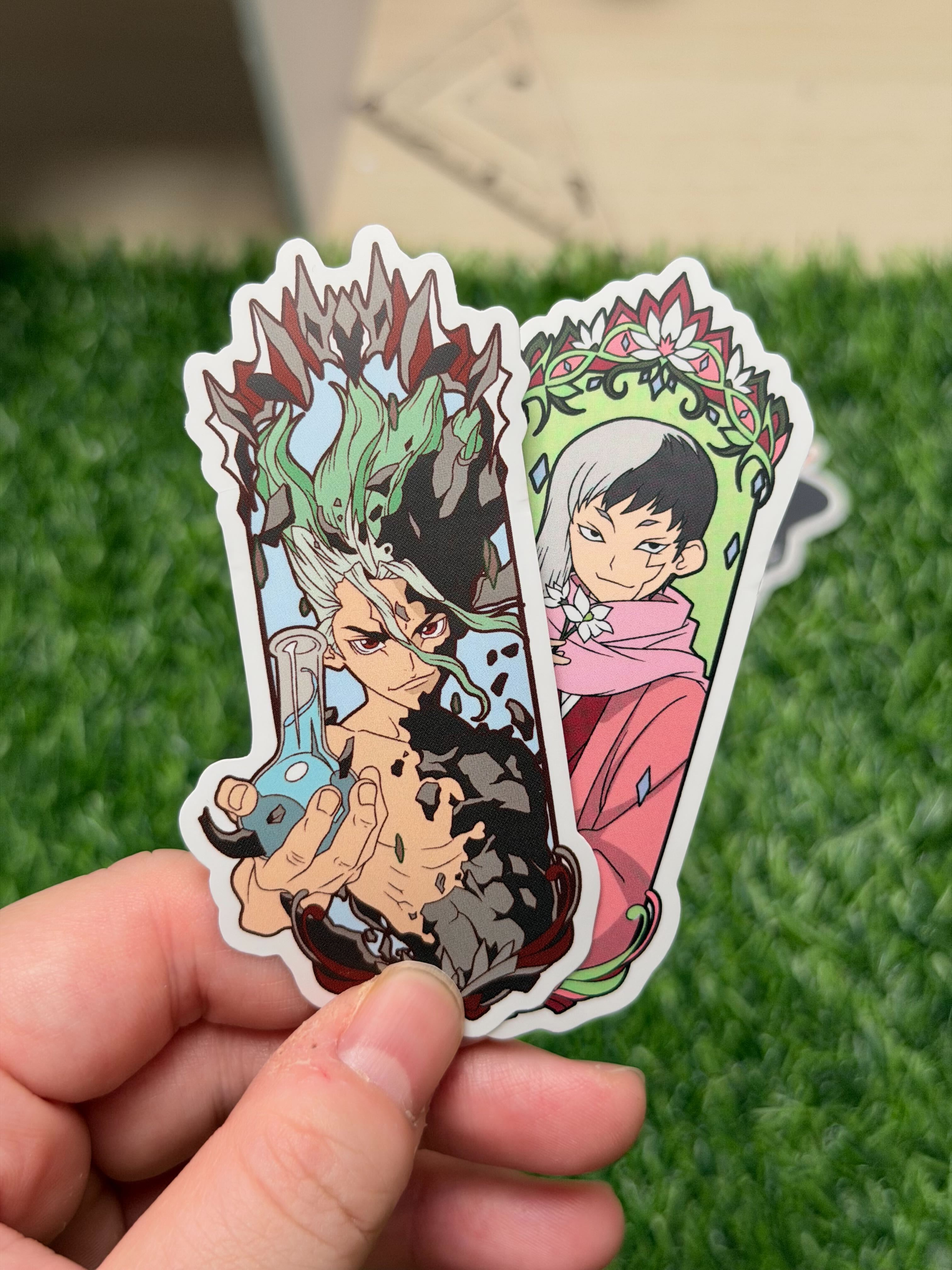 Dr. STONE Matte Vinyl Stickers | Senku Ishigami & Gen Asagiri