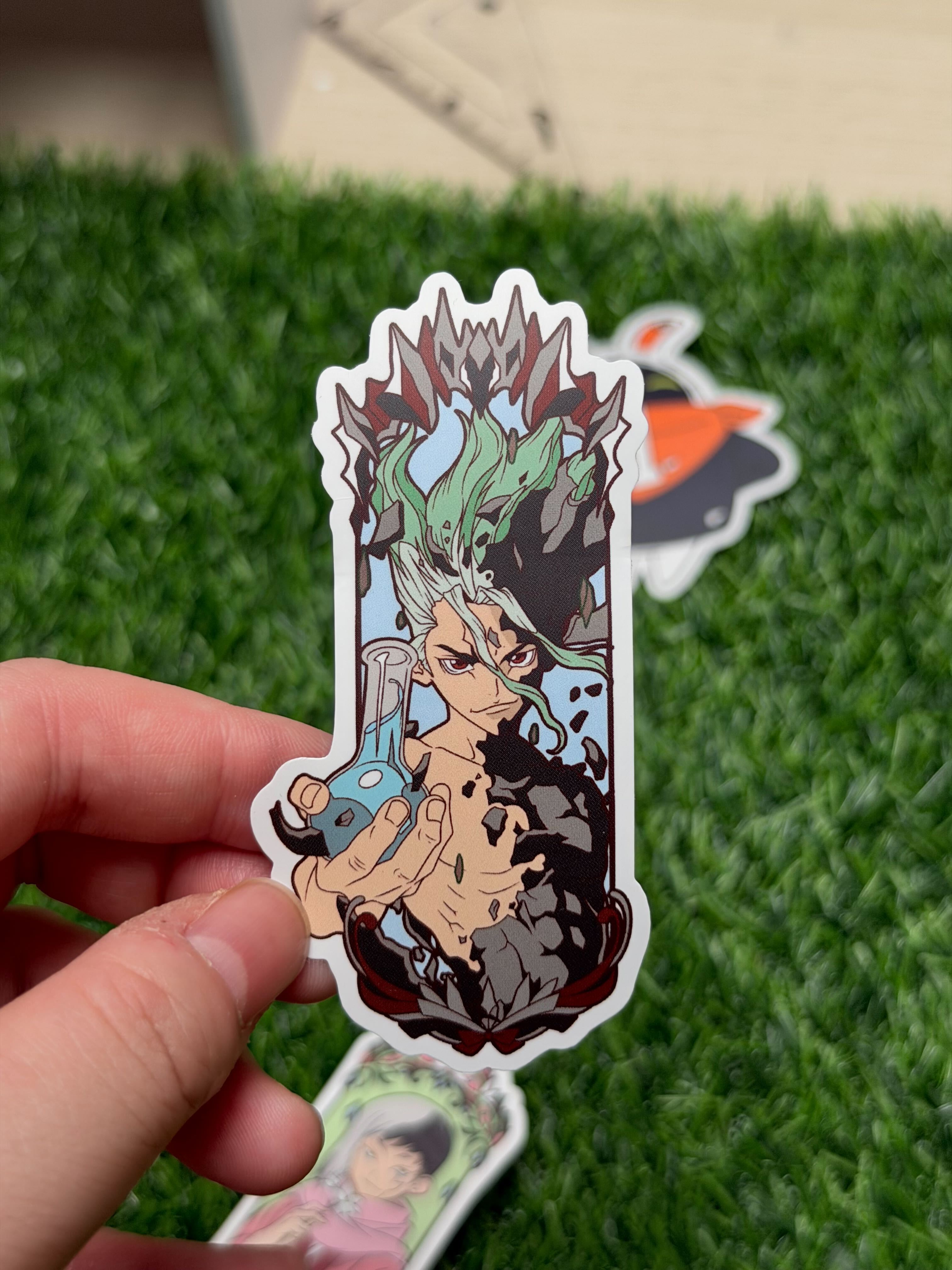 Dr. STONE Matte Vinyl Stickers | Senku Ishigami & Gen Asagiri