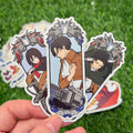 Attack on Titan Matte Vinyl Stickers | Levi Ackerman & Mikasa Ackerman