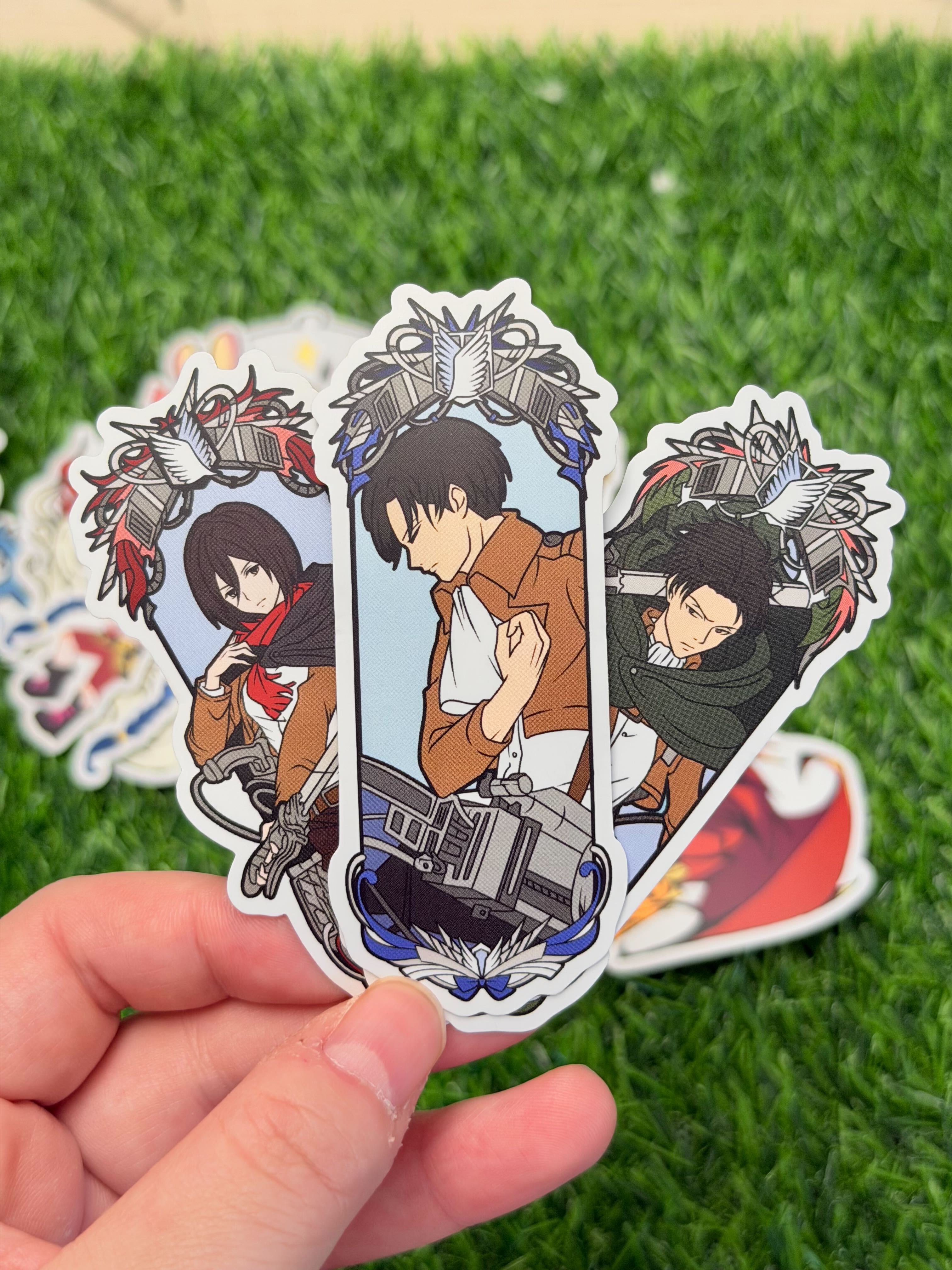 Attack on Titan Matte Vinyl Stickers | Levi Ackerman & Mikasa Ackerman