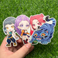 KPop Demon Hunters Matte Vinyl Stickers | Rumi, Mira, Zoey & Derpy Tiger