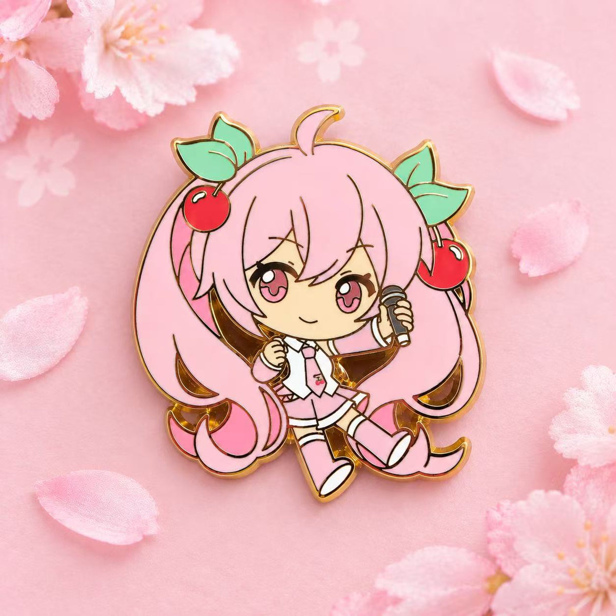 Chibi Sakura Hatsune Miku Hard Enamel Pin | Virtual Vocalist