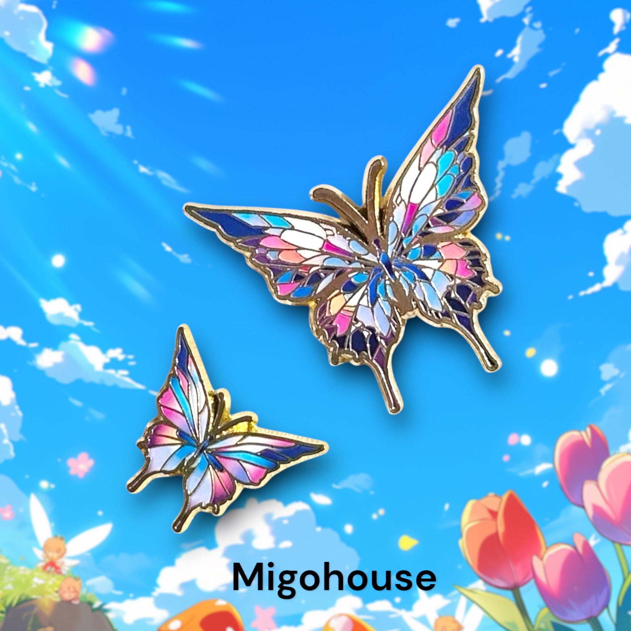 Iridescent Butterfly Enamel Pin: Rainbow Bag or Backpack Pin