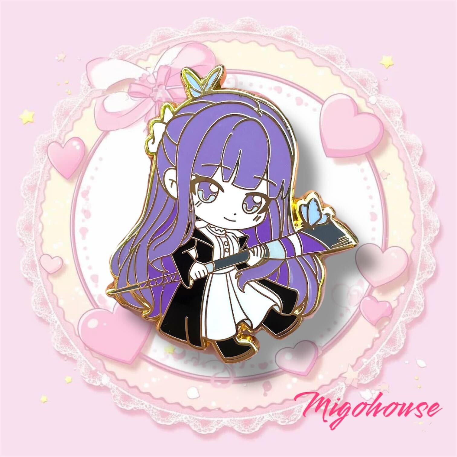 Fern Enamel Pin: Frieren the Mage - Chibi Anime Pin