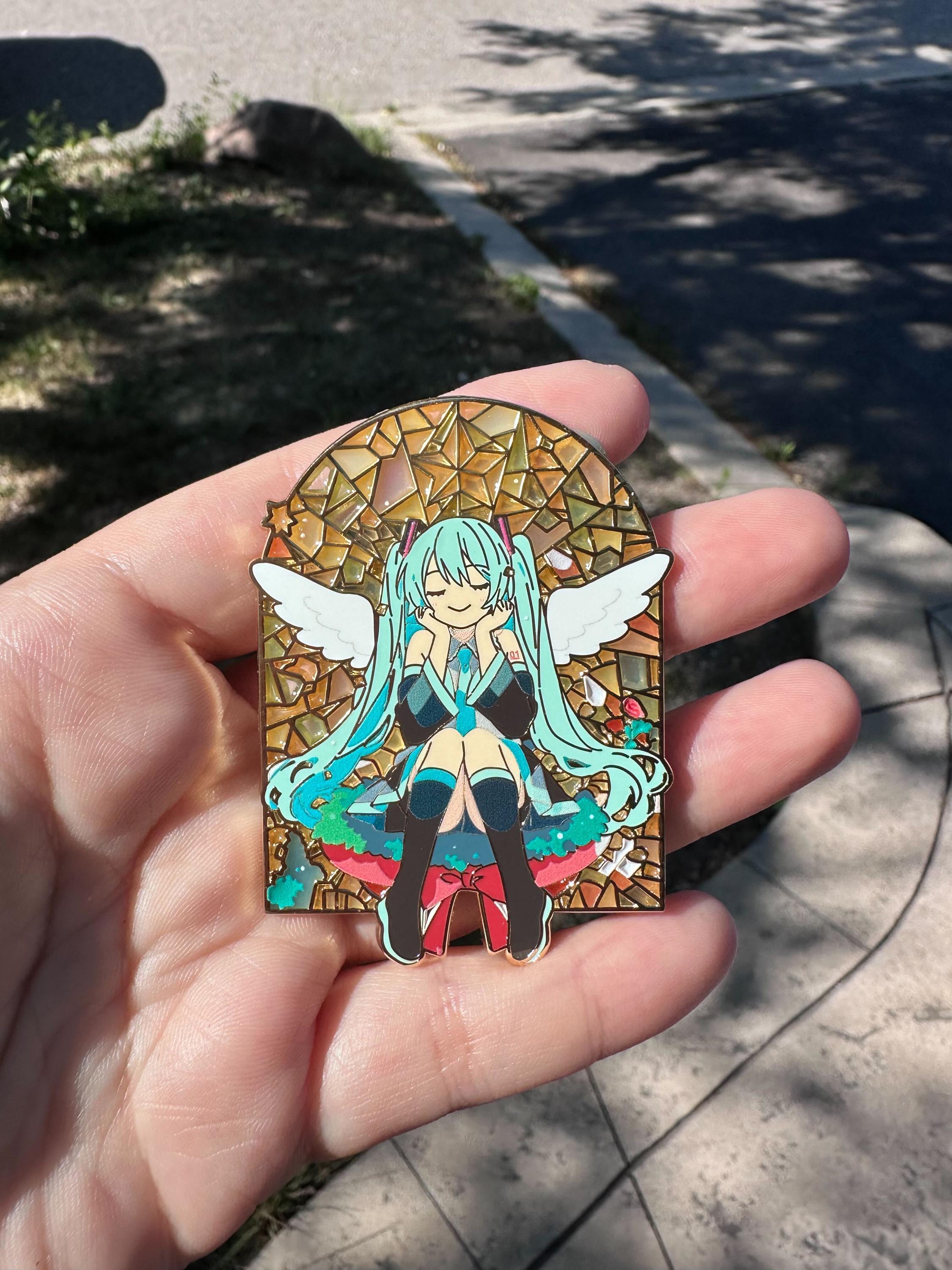 Stained Glass Angel Miku Hard Enamel Pin | Hatsune Miku