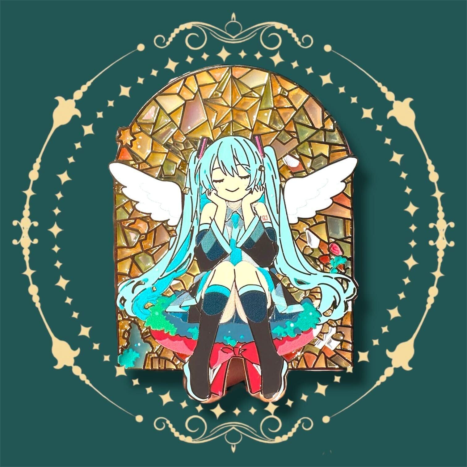 Stained Glass Angel Miku Hard Enamel Pin | Hatsune Miku