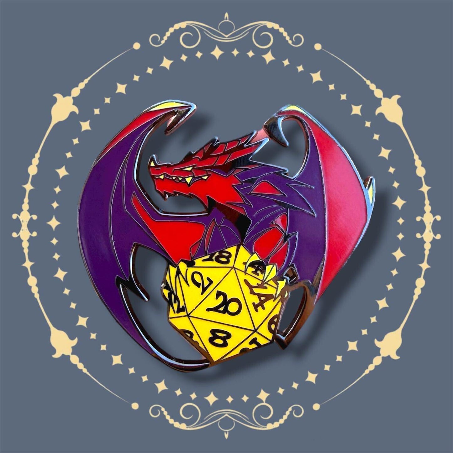 Dice dragon Hard Enamel Pin | dungeons and dragons