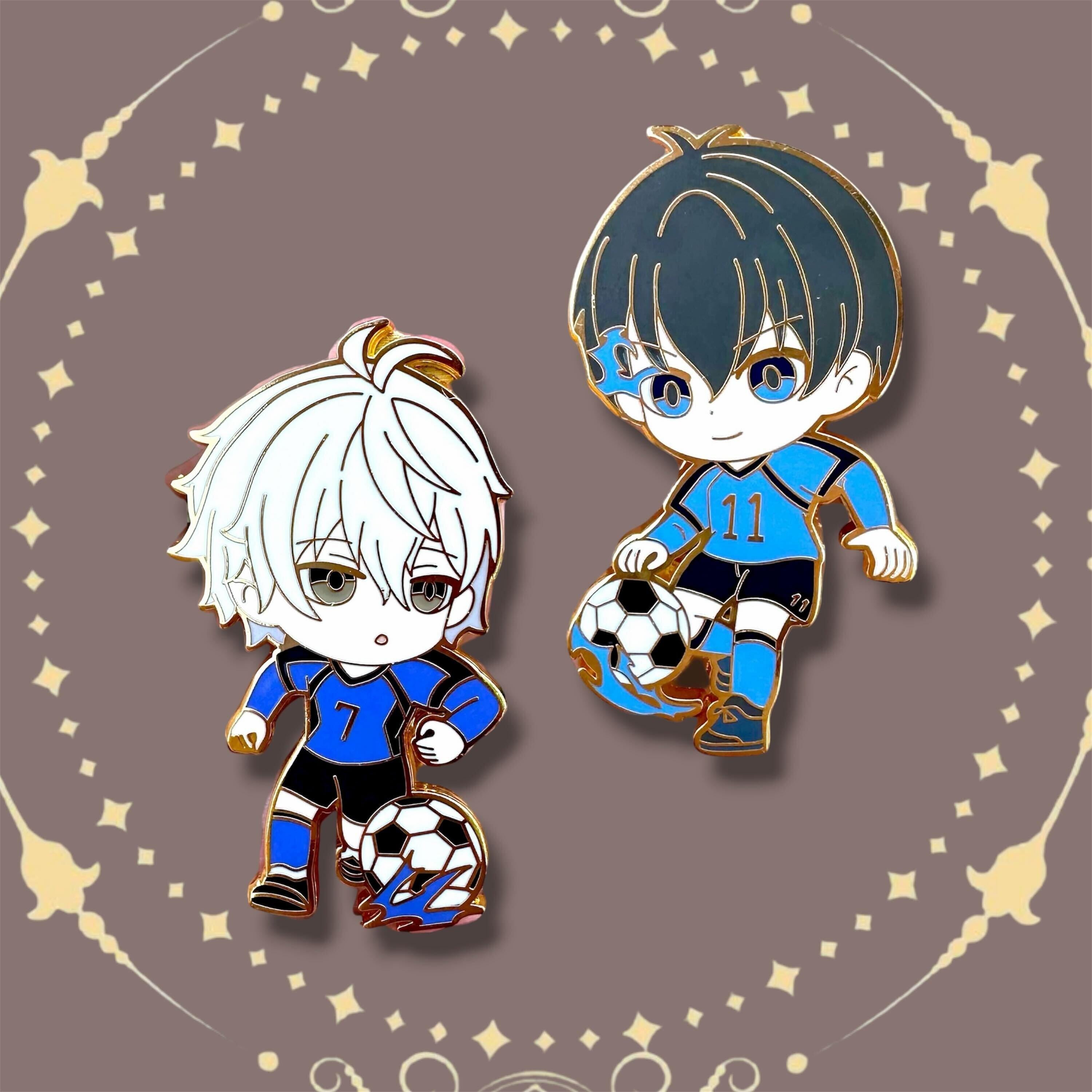 Seishiro Nagi Enamel Pin: Blue Lock Anime, Chibi Style, Yoichi Isagi