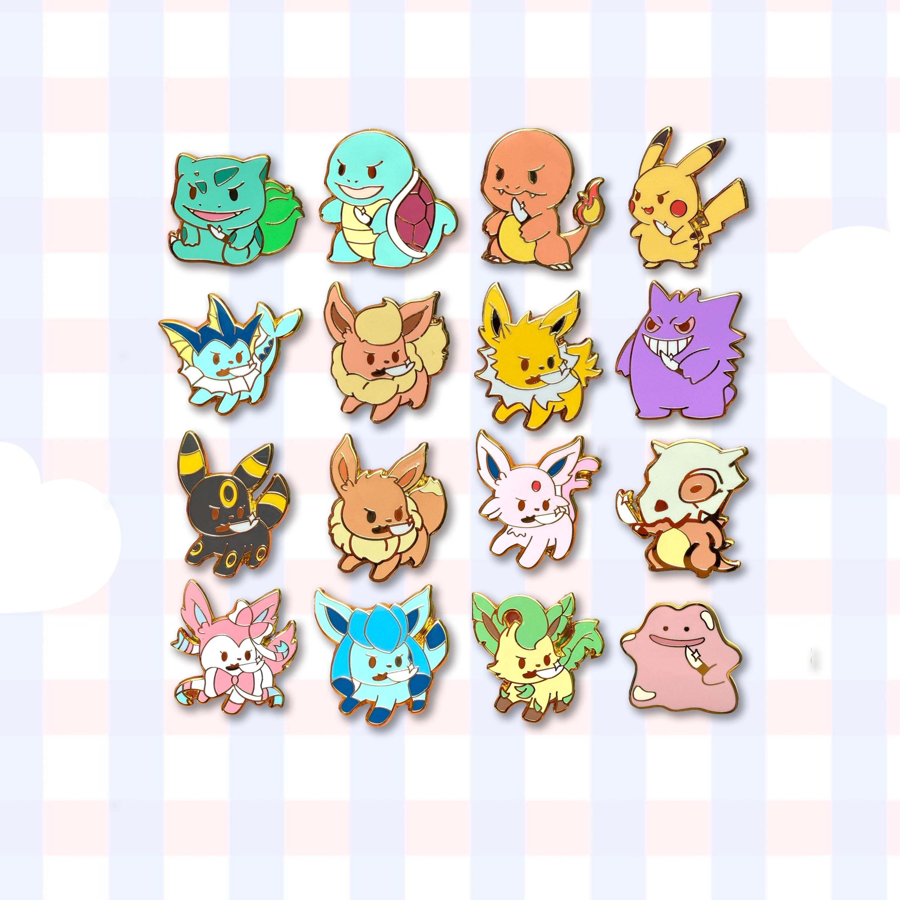 Stabby Pokemon enamel pins