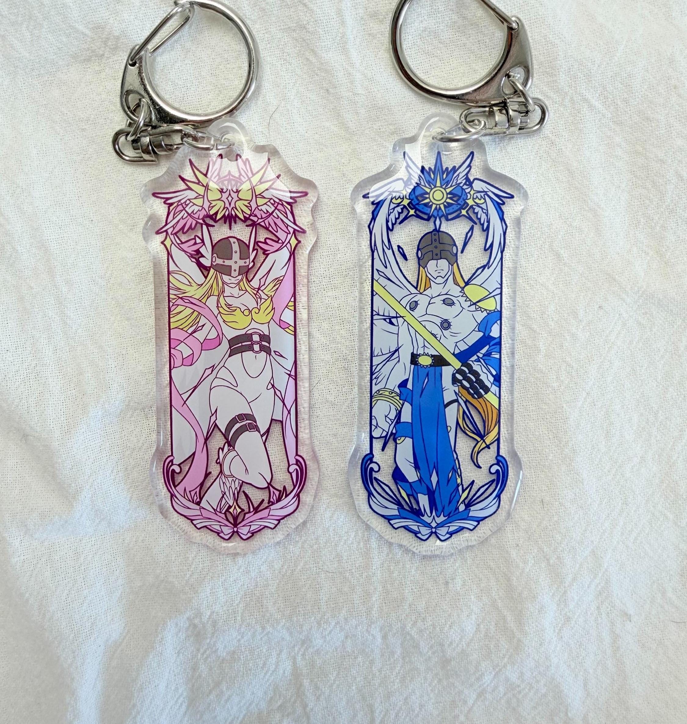 Digimon Acrylic charms , Angemon and Angewomon
