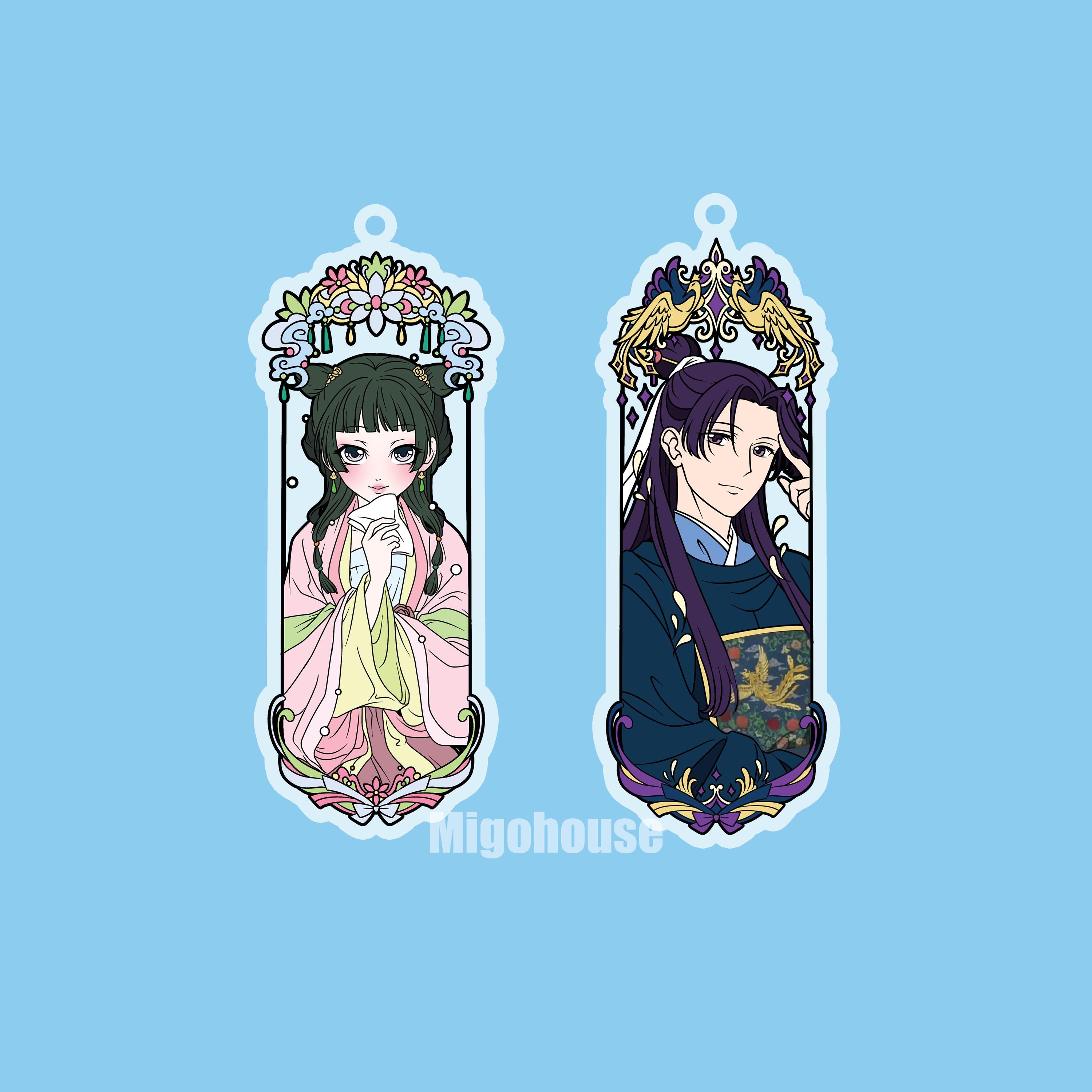 The Apothecary Diaries Acrylic charms , Maomao and Jinshi