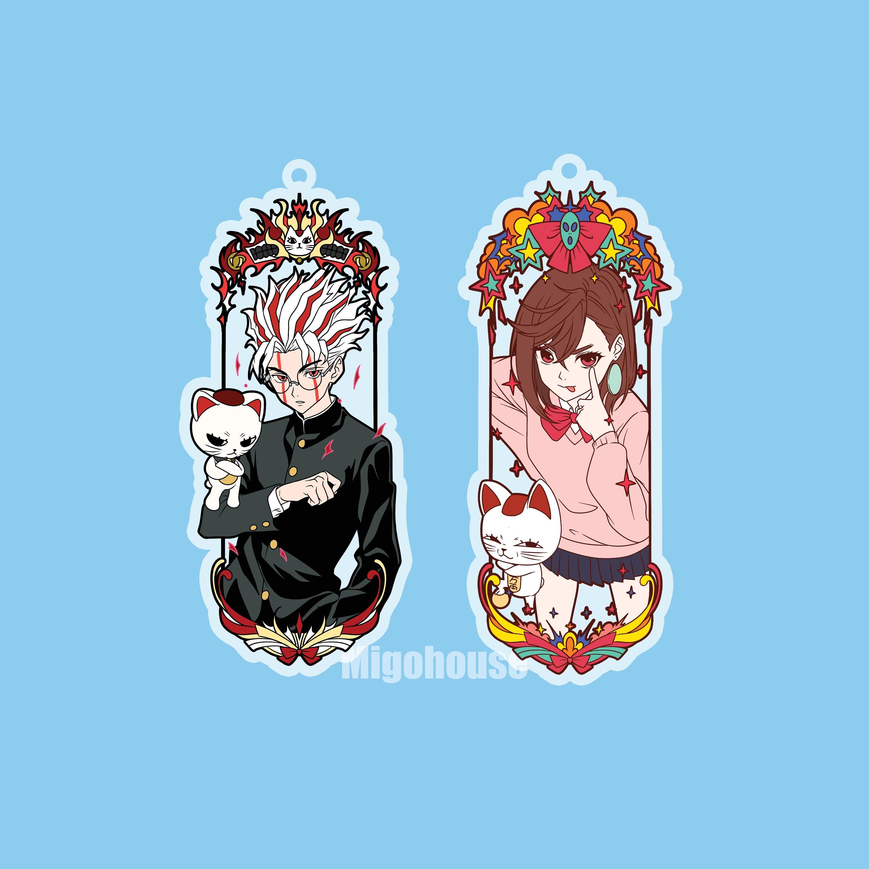 Dandadan Acrylic charms , Momo and Ken