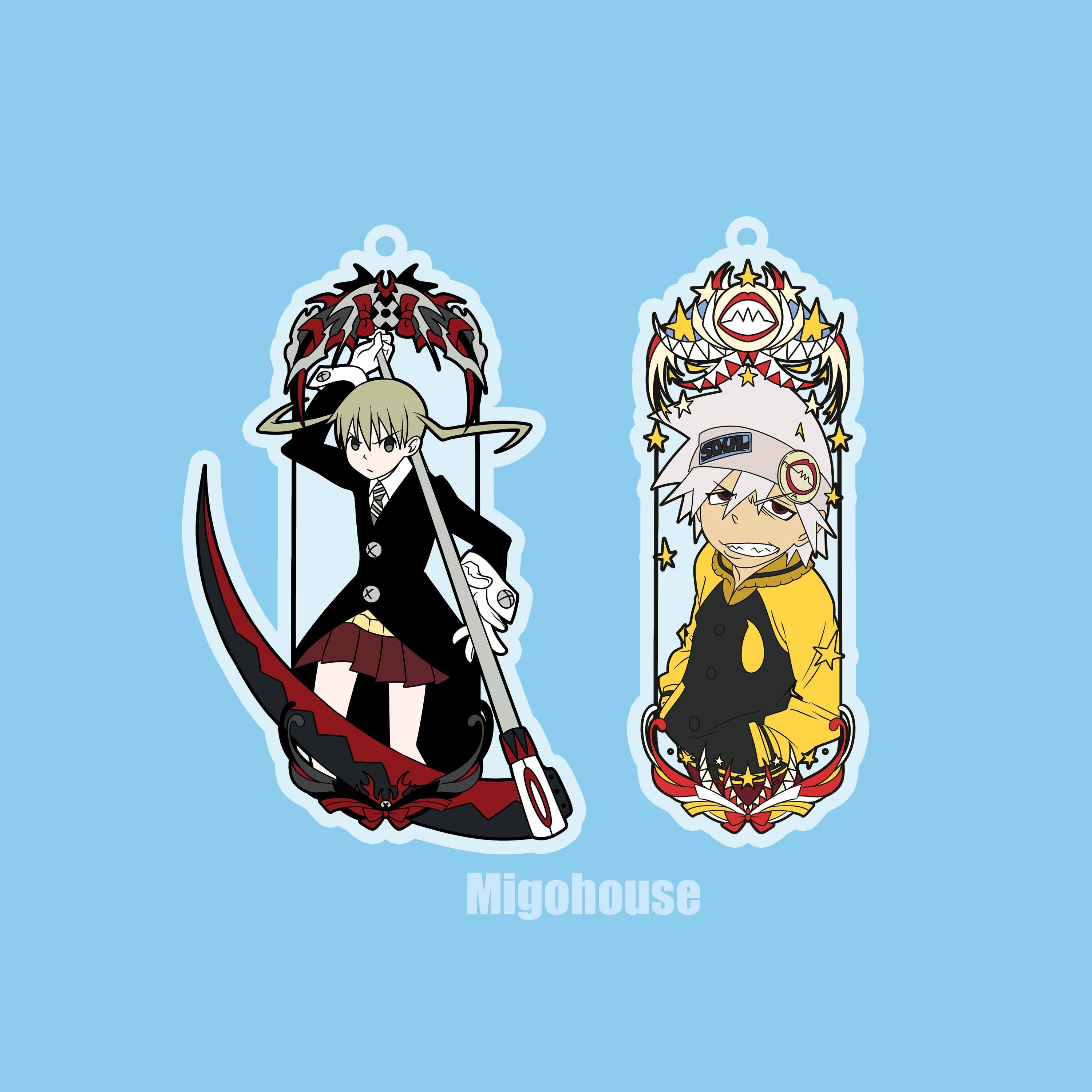 Soul eater Acrylic charms , Maka and Soul