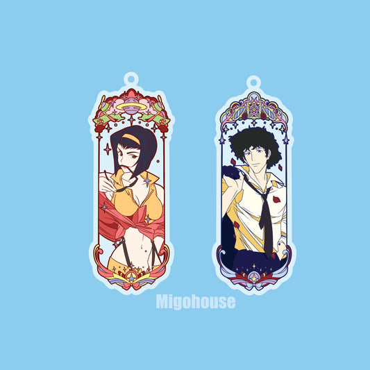 cowboy debop Acrylic charms ,Faye and Spike
