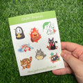 Ghibli studio sticker sheet, Vinyl Waterproof Stickers, no face, calcifer, totoro