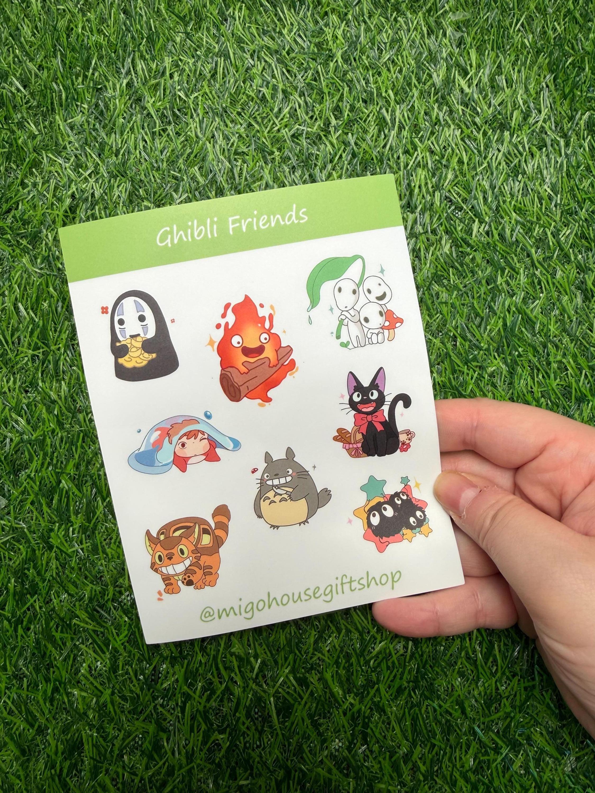 Ghibli studio sticker sheet, Vinyl Waterproof Stickers, no face, calcifer, totoro