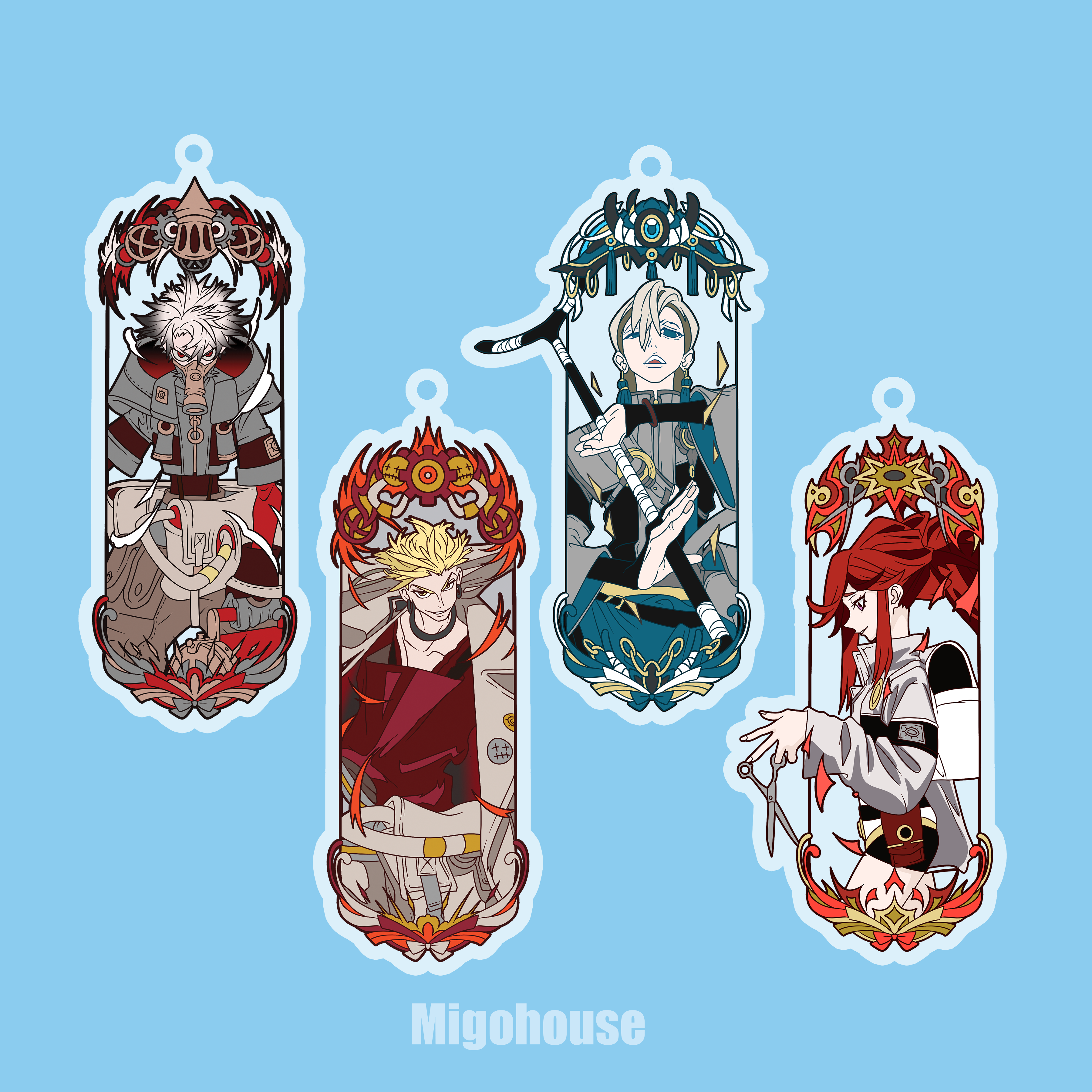 Gachiakuta Acrylic Charm – Rudo, Enjin, Zanka & Riyo